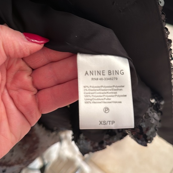 ANINE BING Ace Blazer Black Sequin XS - Picture 6 of 8